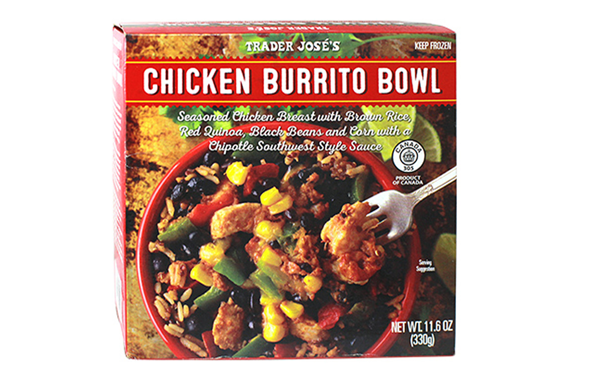 Trader Joe’s Chicken Burrito Bowl from The 15 Healthiest Frozen Dinners